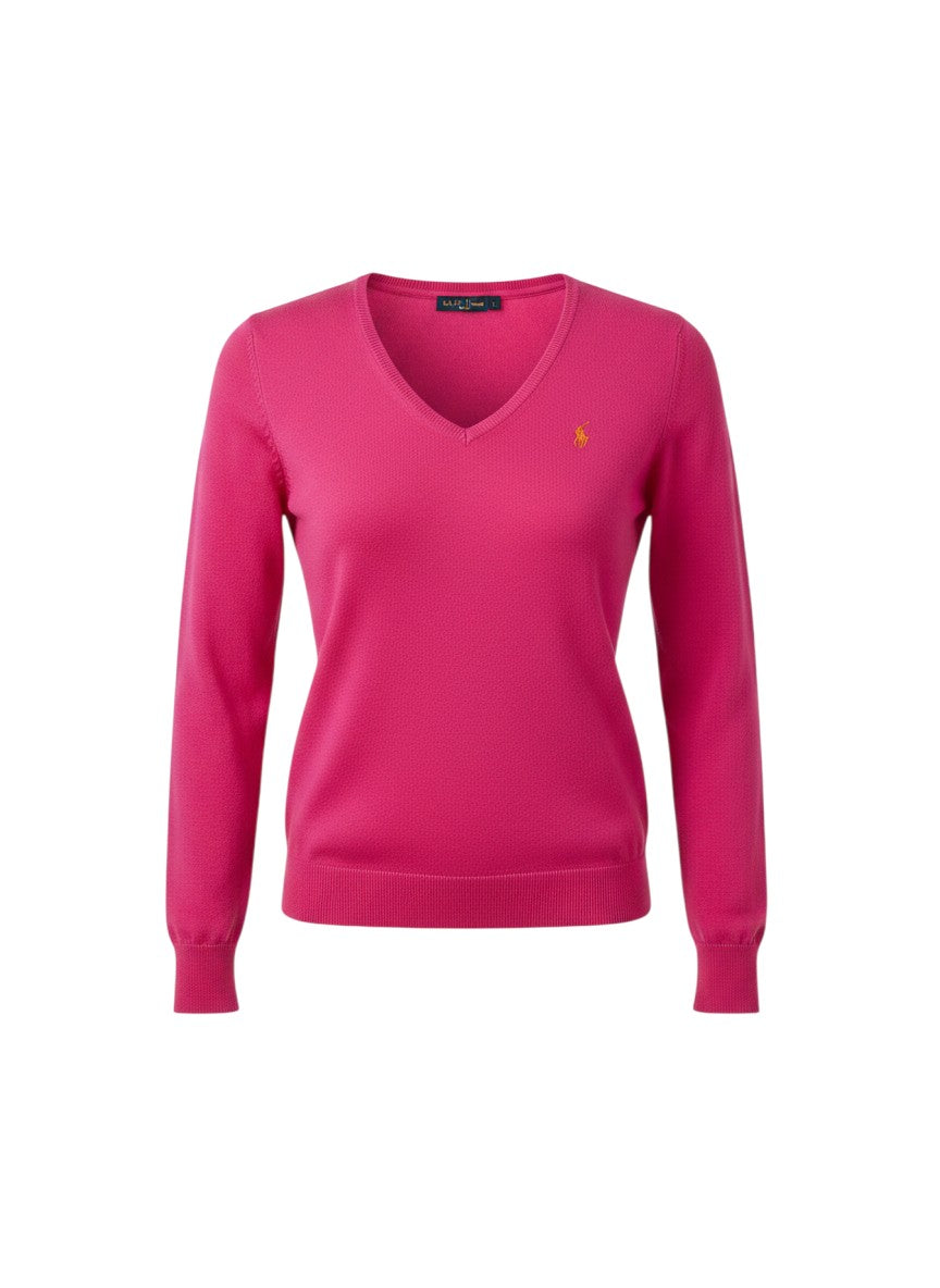 Pull  Ralph Lauren  – Col V – rose – taille S