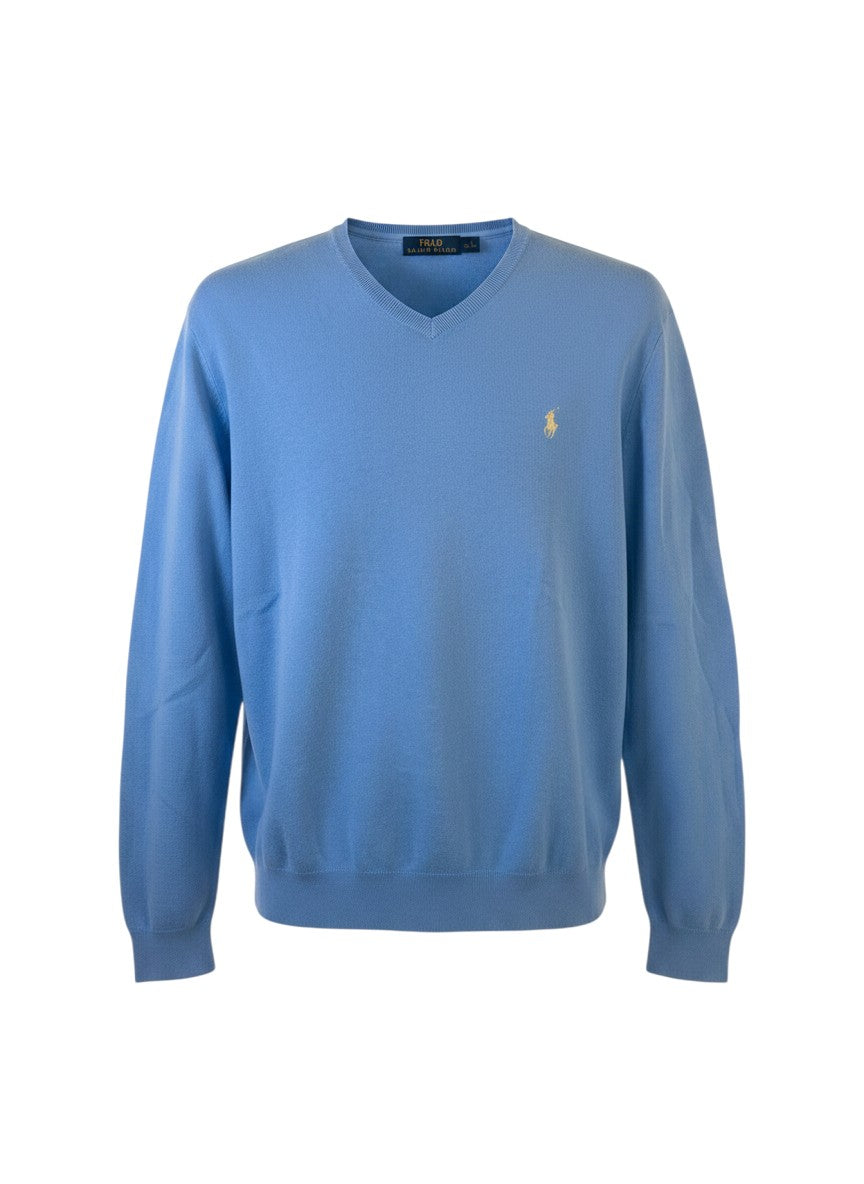Pull  Ralph Lauren  – Col V – bleu – taille L