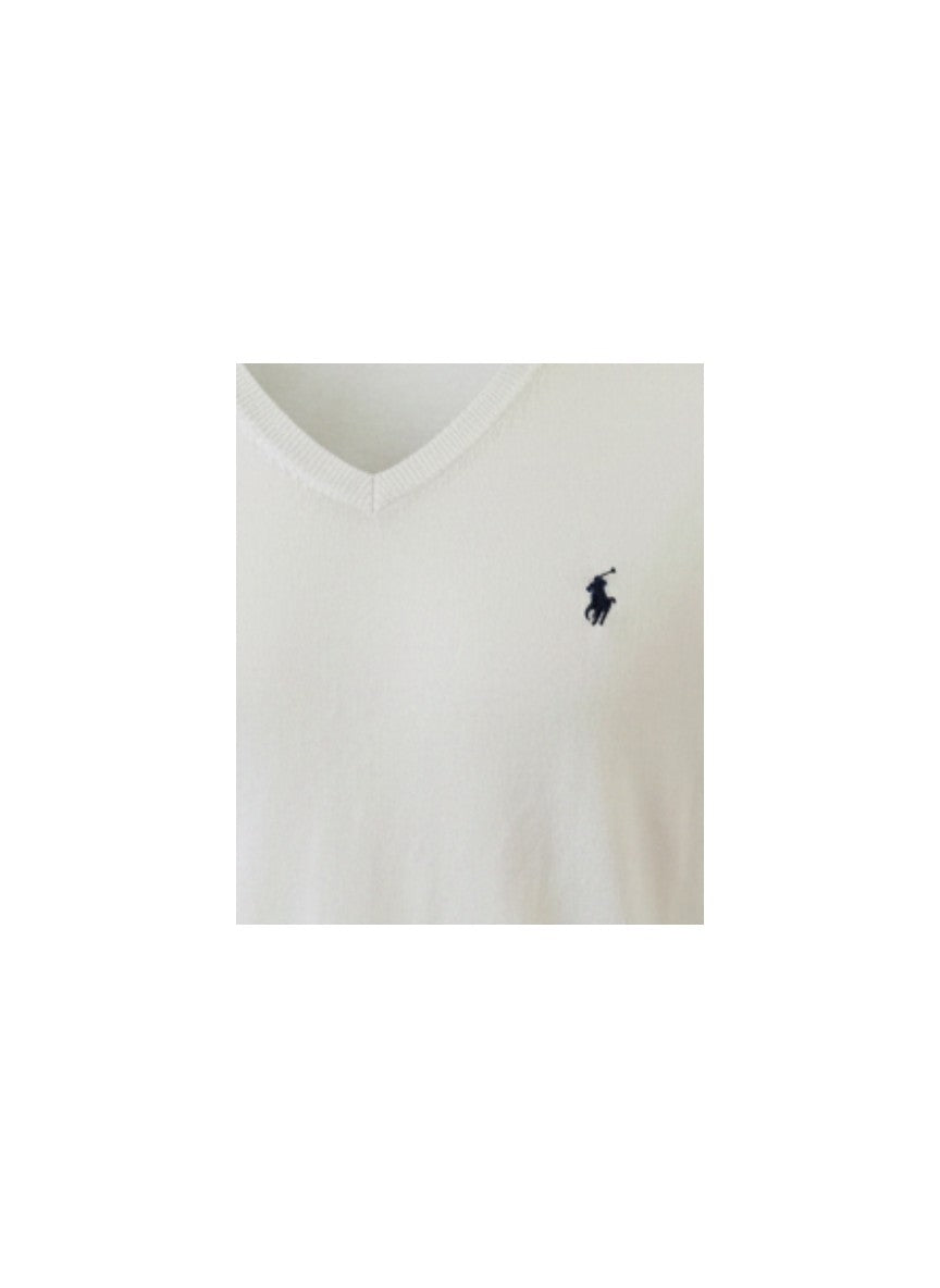 Pull Ralph Lauren  – Col V – blanc – taille M