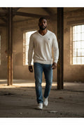 Pull Ralph Lauren  – Col V – blanc – taille M