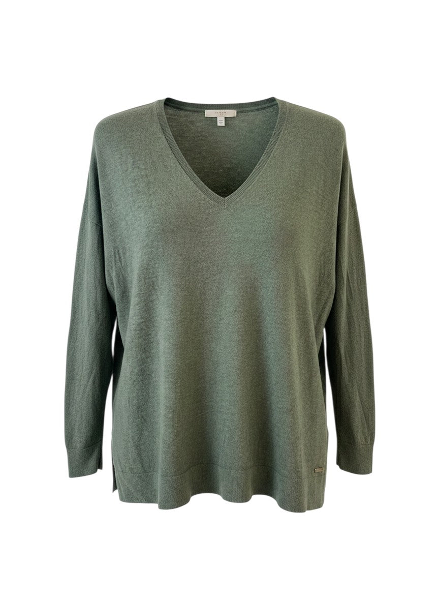 Pull  Ralph Lauren  – Col V – vert  – taille XS