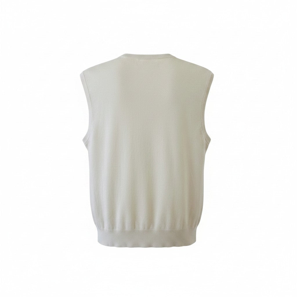 Pull sans manches Ralph Lauren  – Col V –  Blanc – Taille S