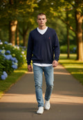Pull Ralph Lauren  – Col V – marine – taille L
