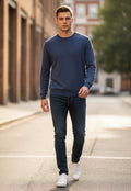 Pull Ralph Lauren  – Col rond – gris/bleu – taille S
