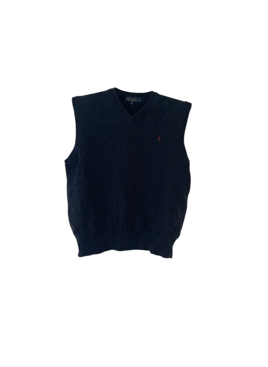 Pull sans manches Ralph Lauren  – Col V –  Blanc – Taille S
