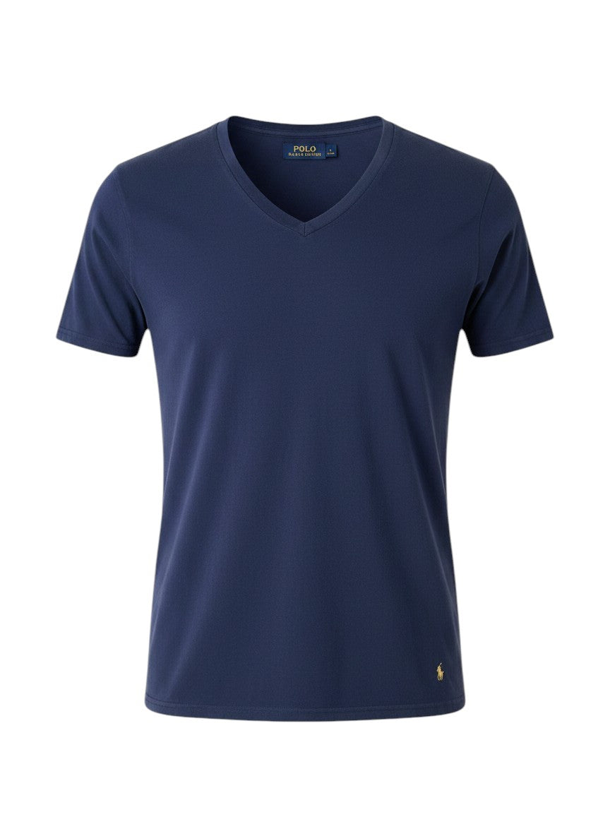 T-shirt Ralph Lauren Série Player – Col V – bleu – Taille L