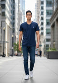 T-shirt Ralph Lauren Série Player – Col V – bleu – Taille L