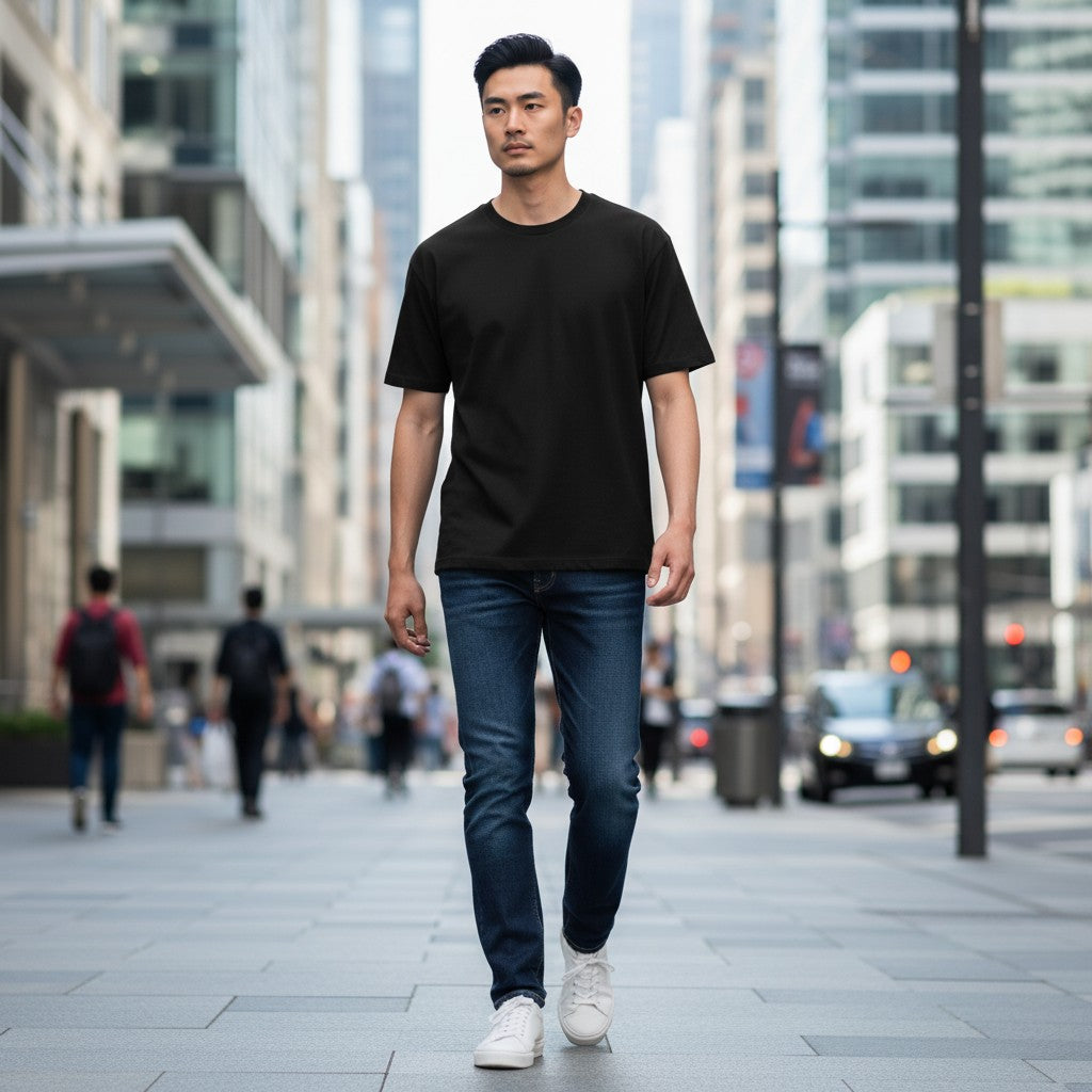 T-shirt Ralph Lauren Série Player – Col rond – noir – Taille M