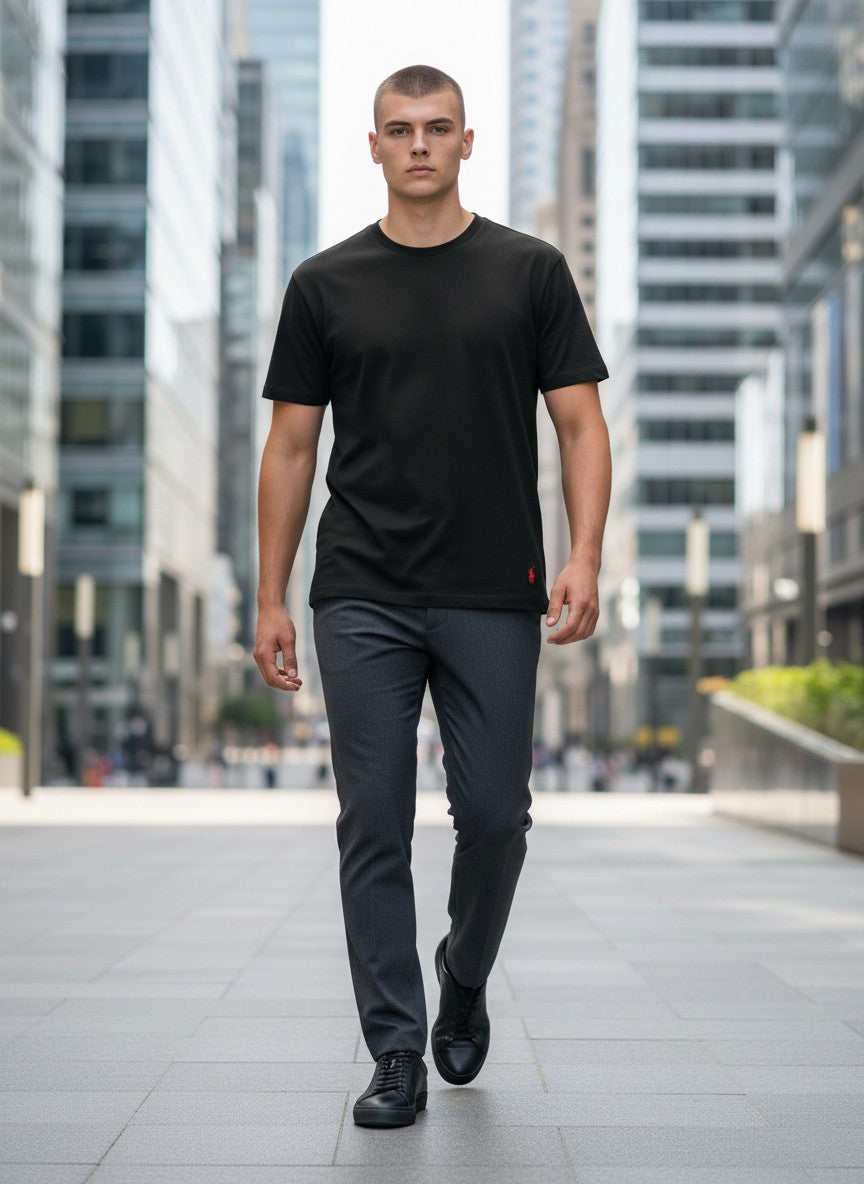 T-shirt Ralph Lauren Série Player – Col Rond – noir – Taille S