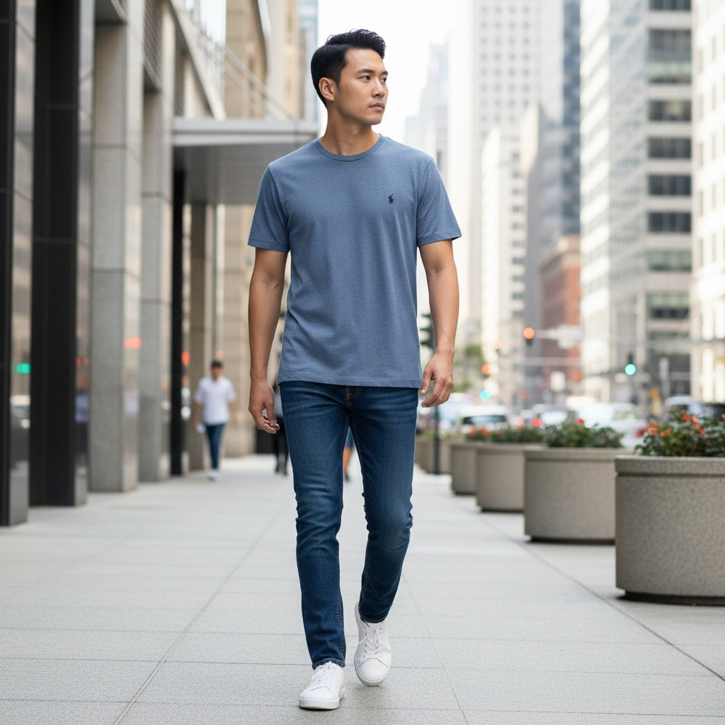 T-shirt Ralph Lauren – Col Rond – Bleu – Taille XXL