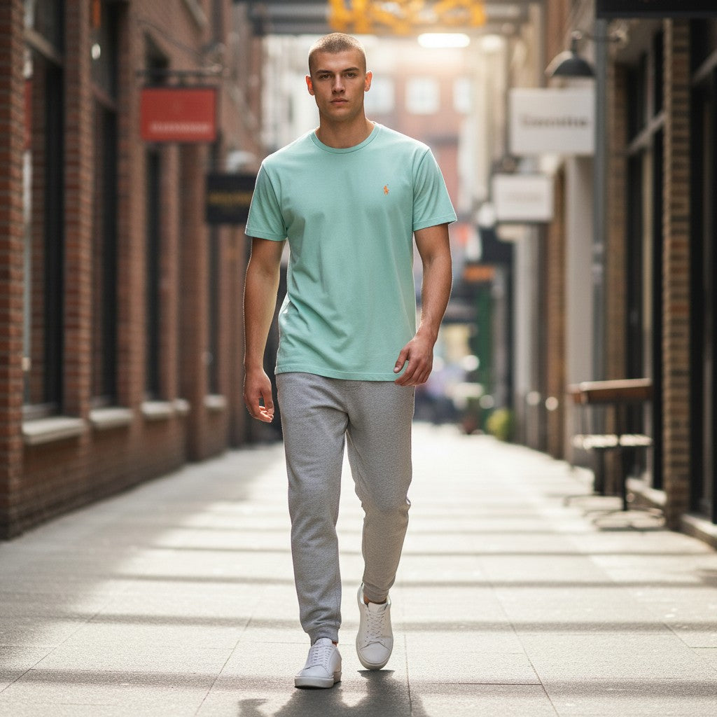 T-shirt Ralph Lauren – Col Rond – Turquoise – Taille M