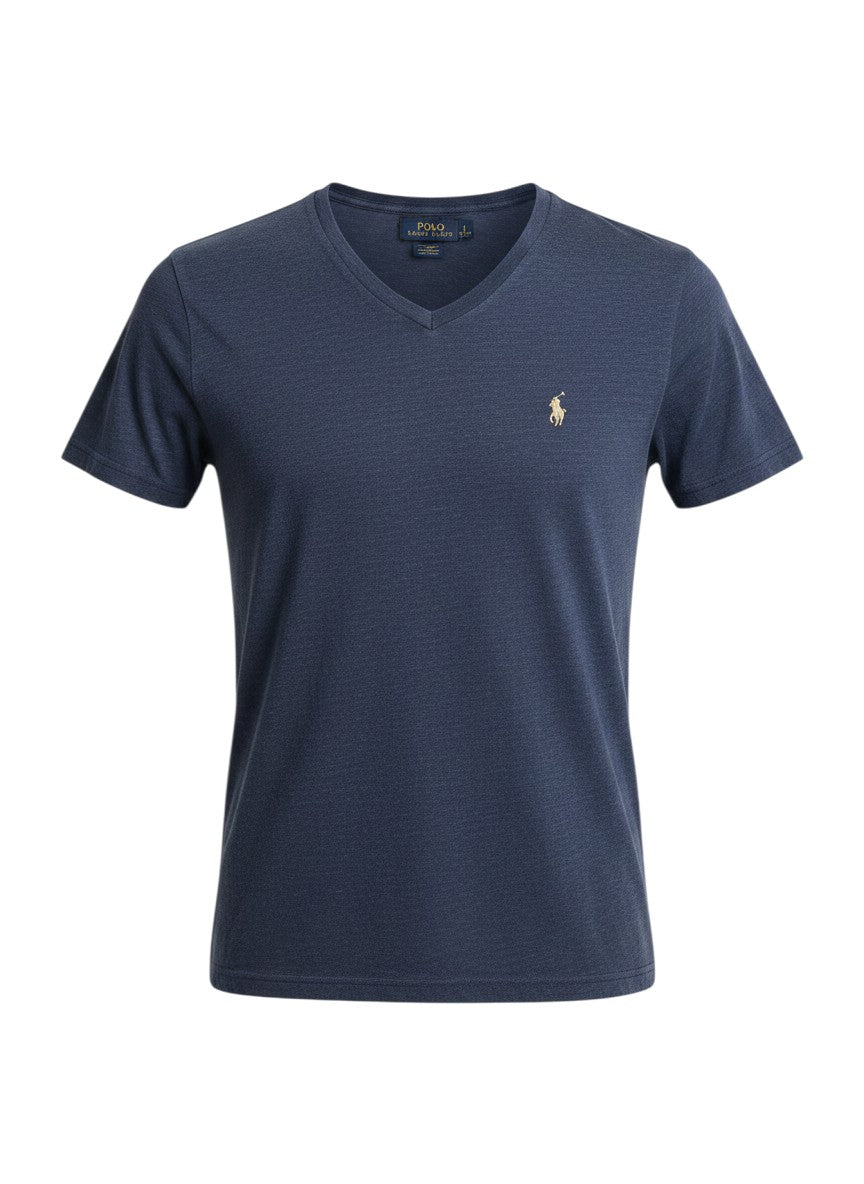 T-shirt Ralph Lauren – Col V – Bleu Foncé – Taille S
