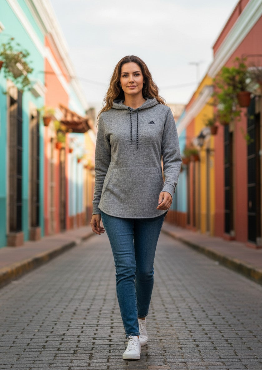 Sweat à Capuche Adidas – gris – taille M