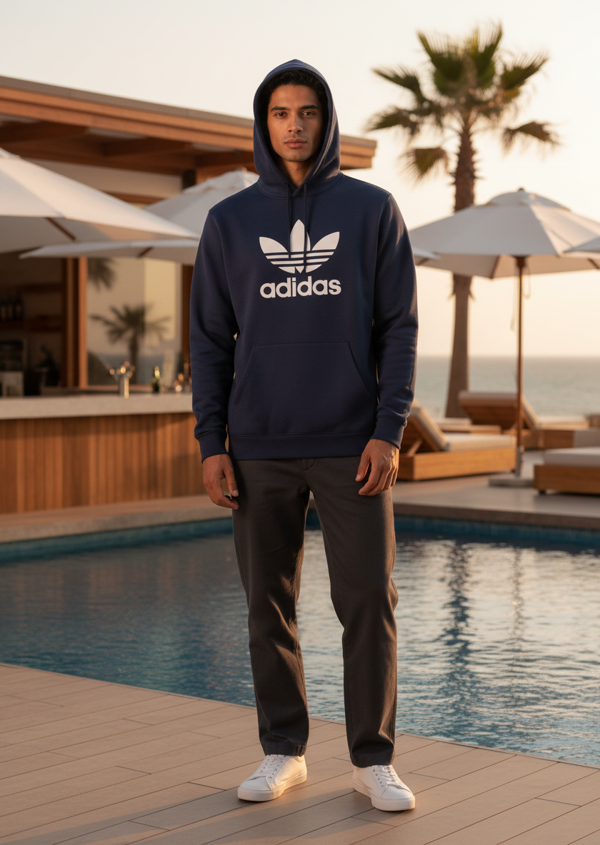 Sweat à Capuche Adidas – marine – taille L