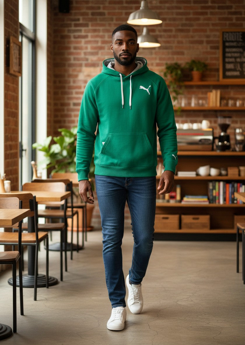 Sweat à Capuche Puma – vert – taille M