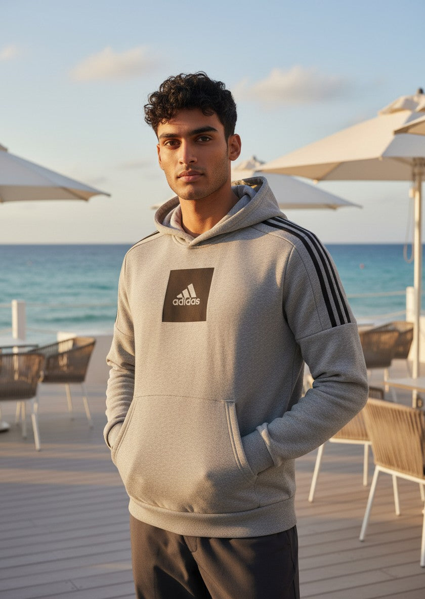 Sweat à Capuche Adidas – gris – taille L