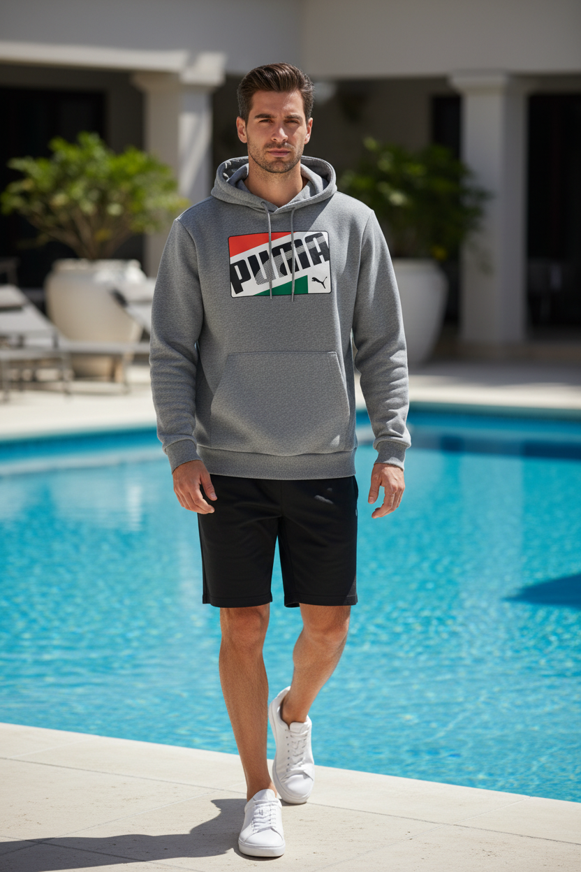 Sweat à Capuche Puma – gris – taille M
