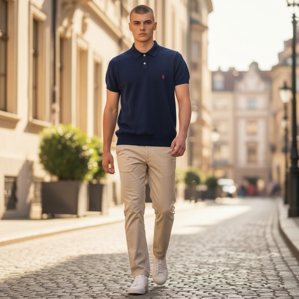 Polo manches courtes Ralph Lauren  – marine – Taille L